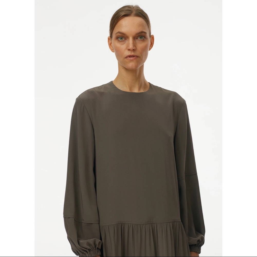 Tibi Eco Silk Parachute Dress With Removable Belt - Picture 4 of 7